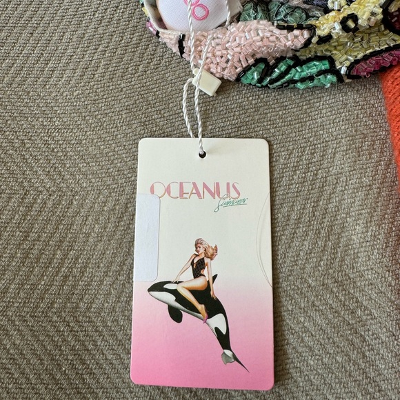 Oceanus Talia Hand Beaded Multi-Coloured Crystal Party Dress in Pastel - Picture 8 of 8